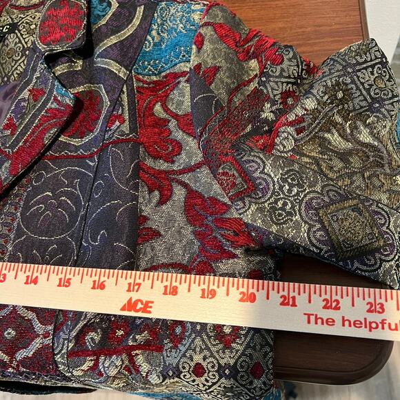 Vintage ELCC Tapestry Structured Lined Jacket Blazer Women’s Size Large Pockets - Picture 6 of 11
